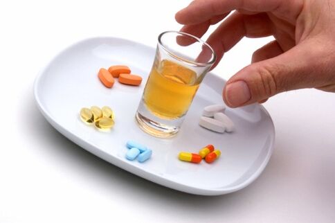 Tablets and alcohol after removing gallbladder